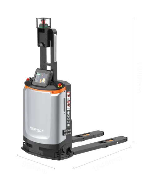 The F3-1500 Fortklift Mobile Robot from Hikrobot moves and logs your pallets. up to 1500 kg.