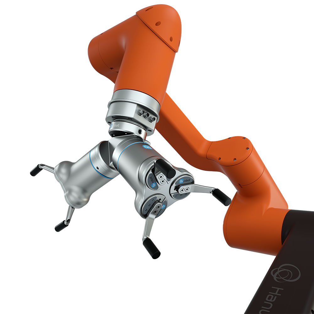 Hanwha cobot med 2 onrobot 3FG15 gribere på.