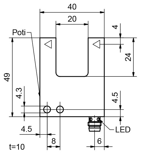 FGL 20-R-PSM3 dimensional drawing