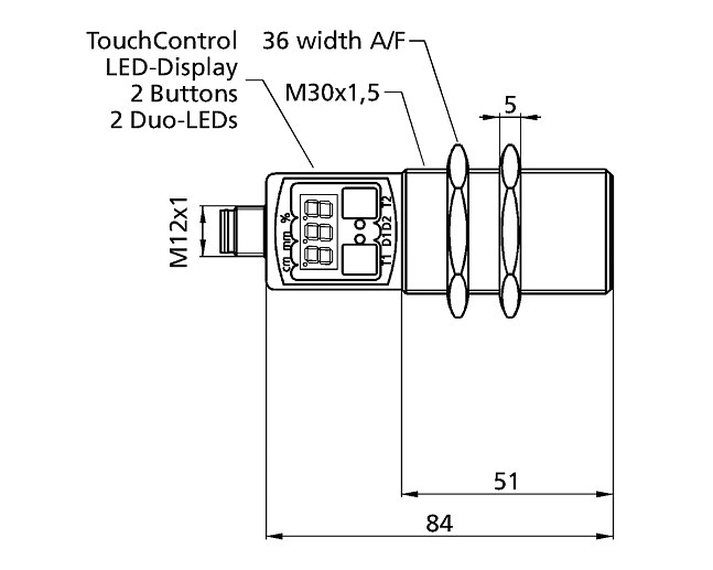 UMT 30-1300-A-IUD-L5 dimensional drawing