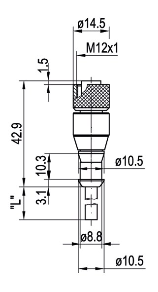 L3-2m-G-PUR dimensional drawing