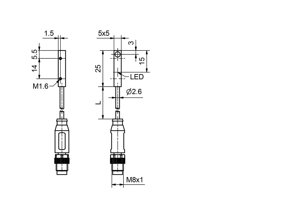 IKT 5-S-B2-PSL-KM3 dimensional drawing