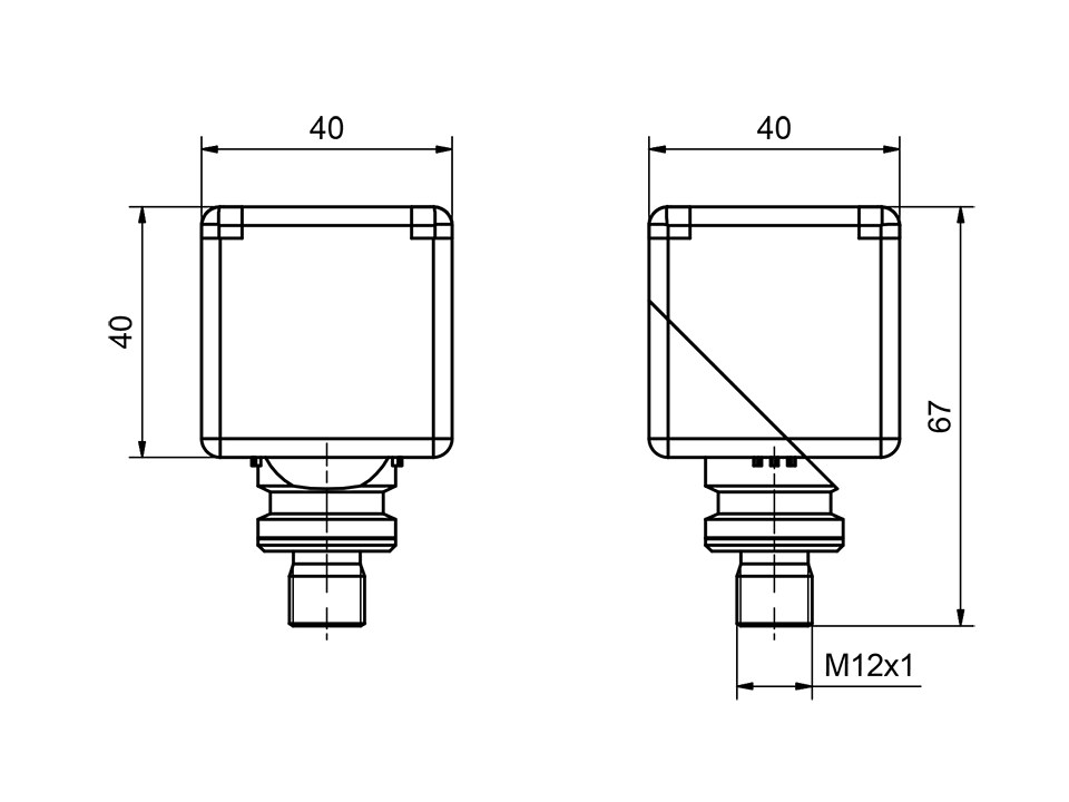 IKT 40-S-B2-PSL-L4M dimensional drawing